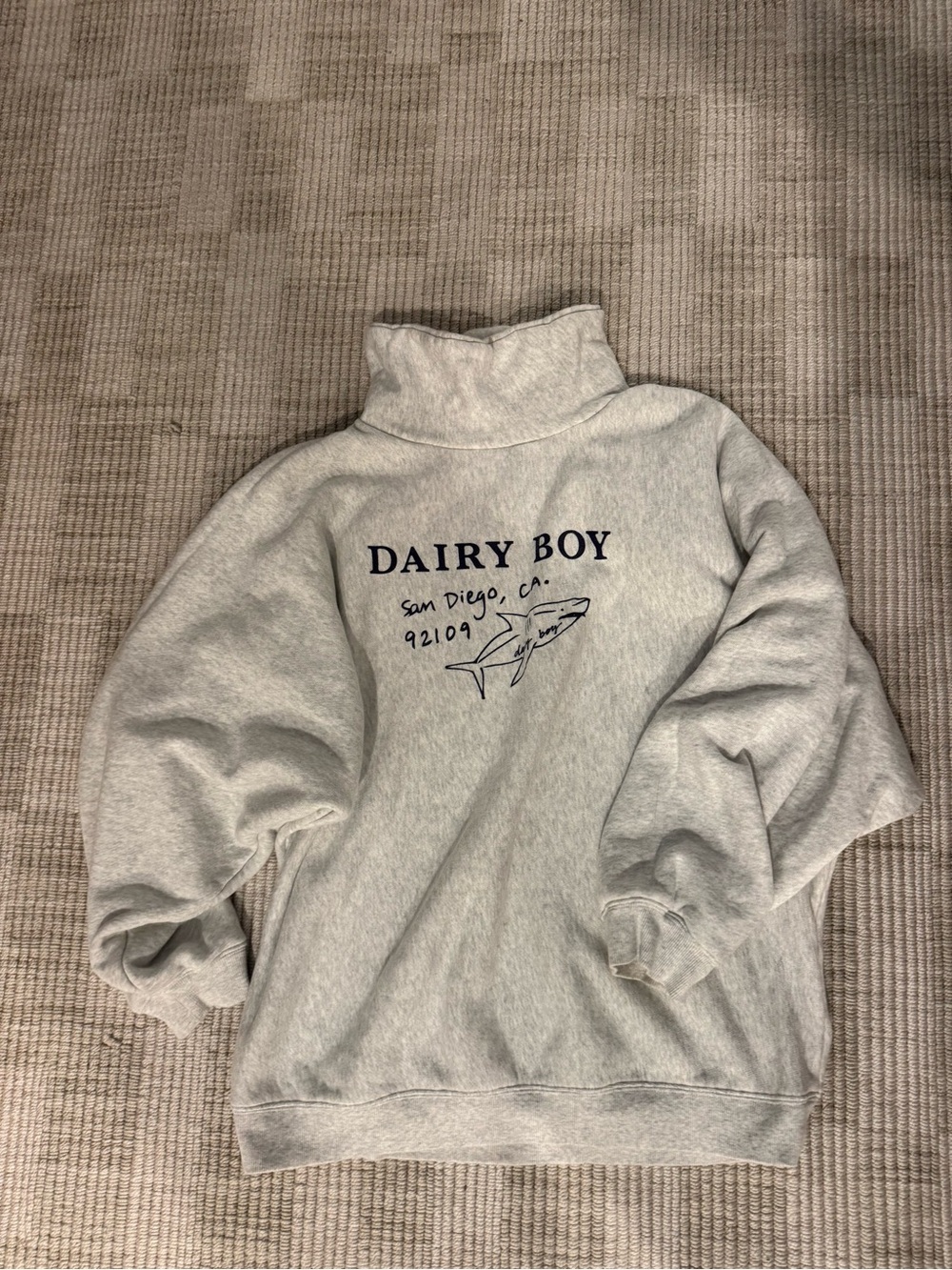 Dairy Boy x Barista Botanist Light Gray mock neck Sweatshirt
